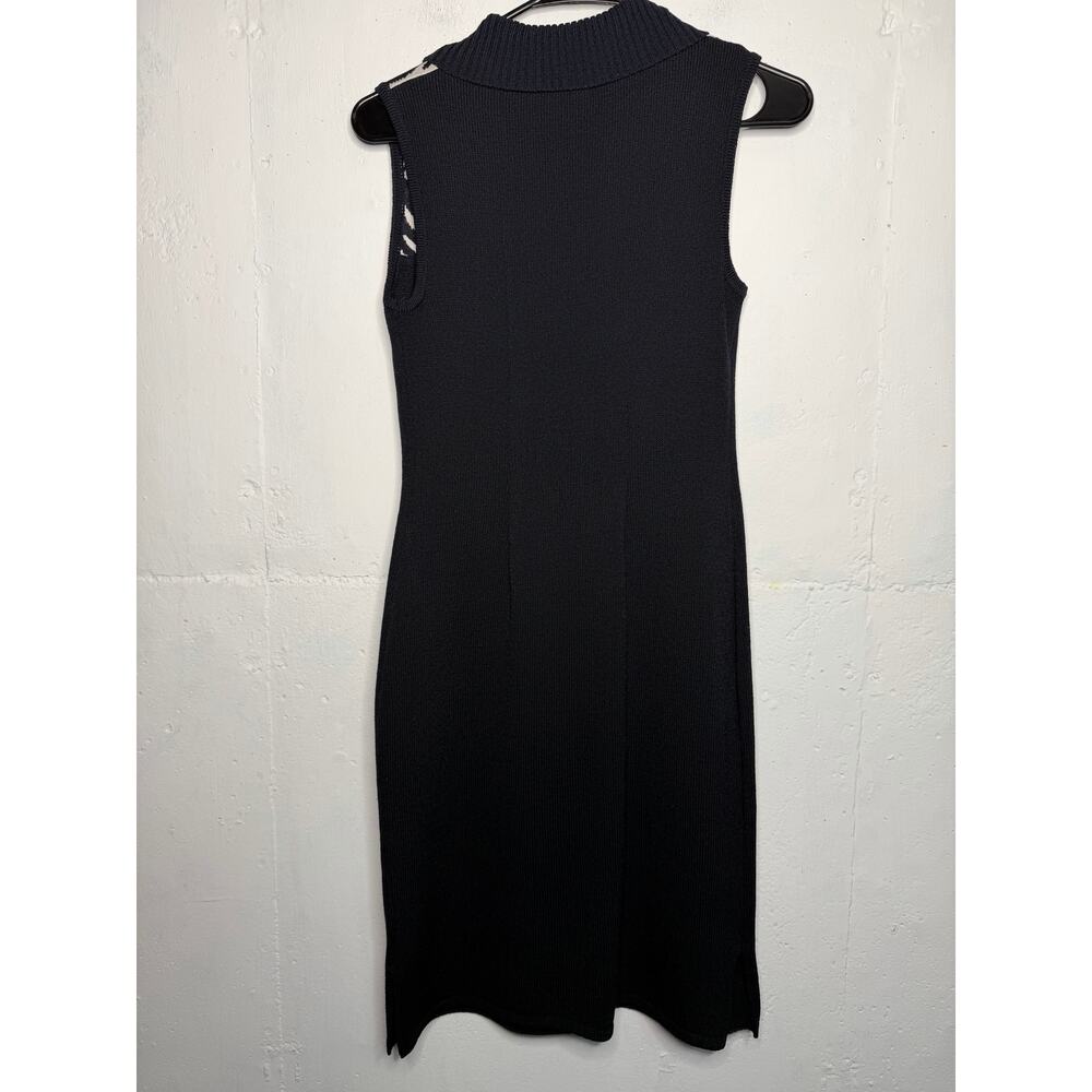 Vintage Black St. John Sport Sleeveless Women ANIMAL PRINT Dress Size P - Picture 5 of 8